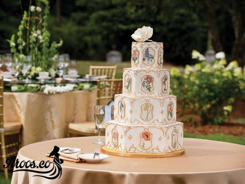 کیک عروسی مربع ای