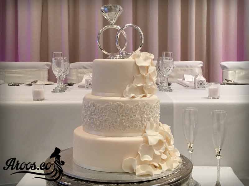  کیک عروسی با روکش خامه زیبا